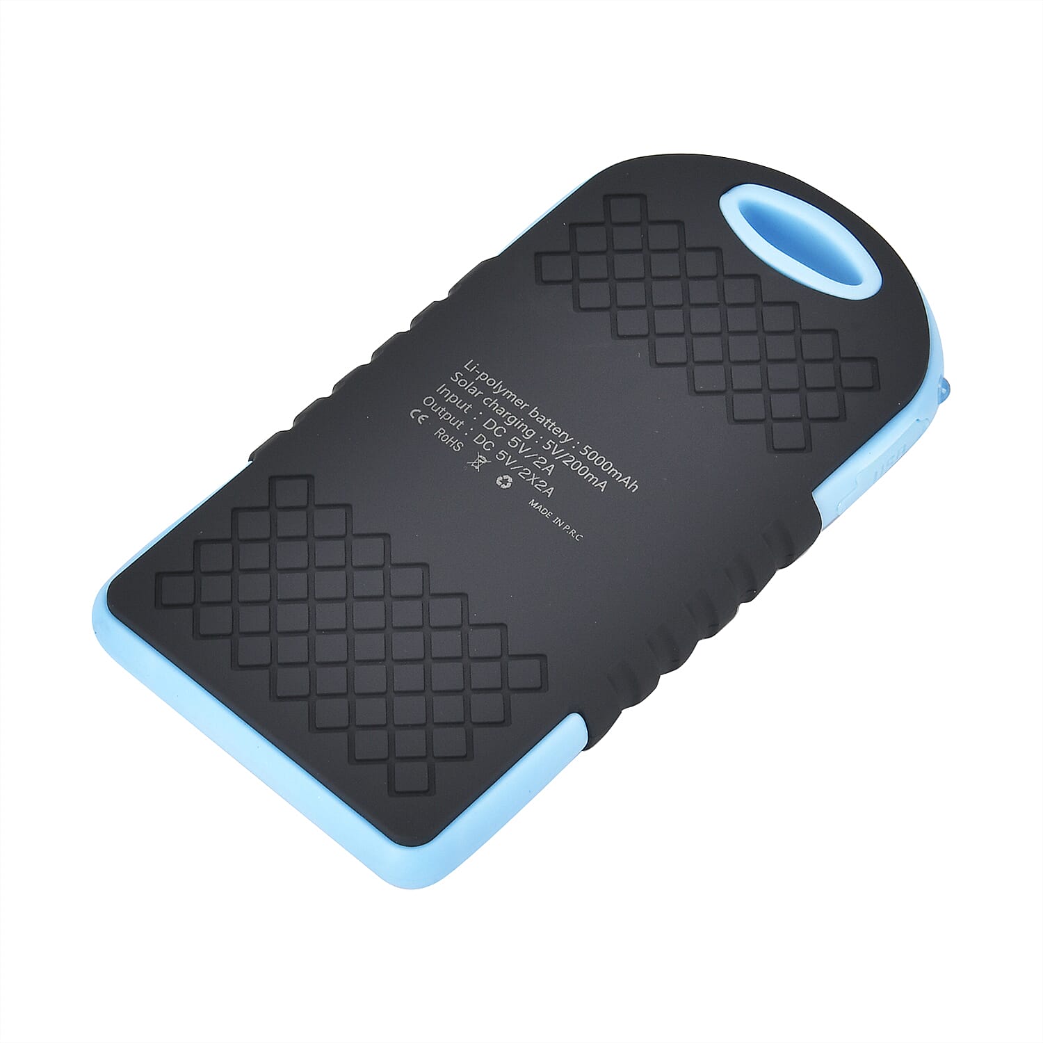 Energy Efficient Solar Charger 5000 mAH Power Bank with charging Cable included- Blue & Black