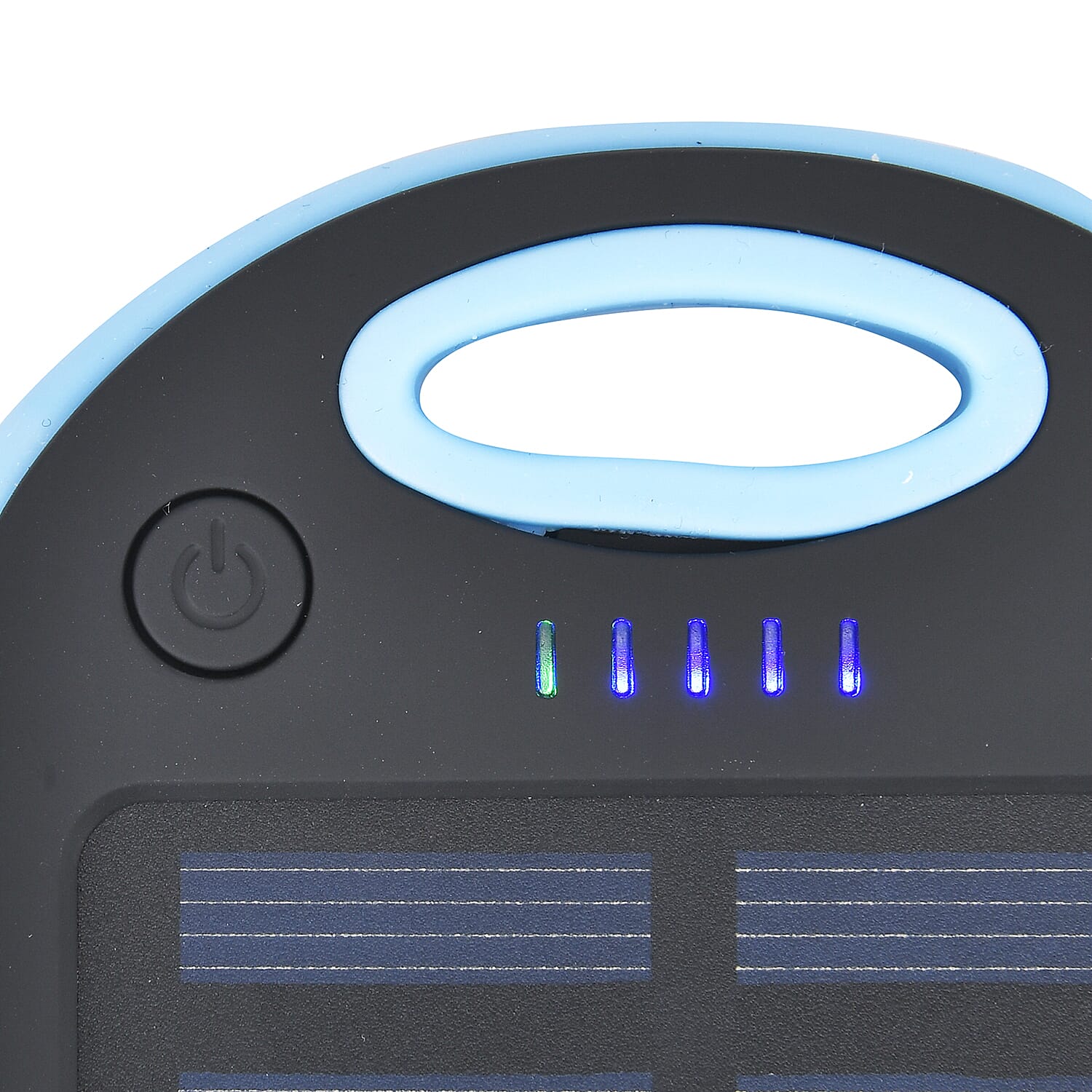 Energy Efficient Solar Charger 5000 mAH Power Bank with charging Cable included- Blue & Black