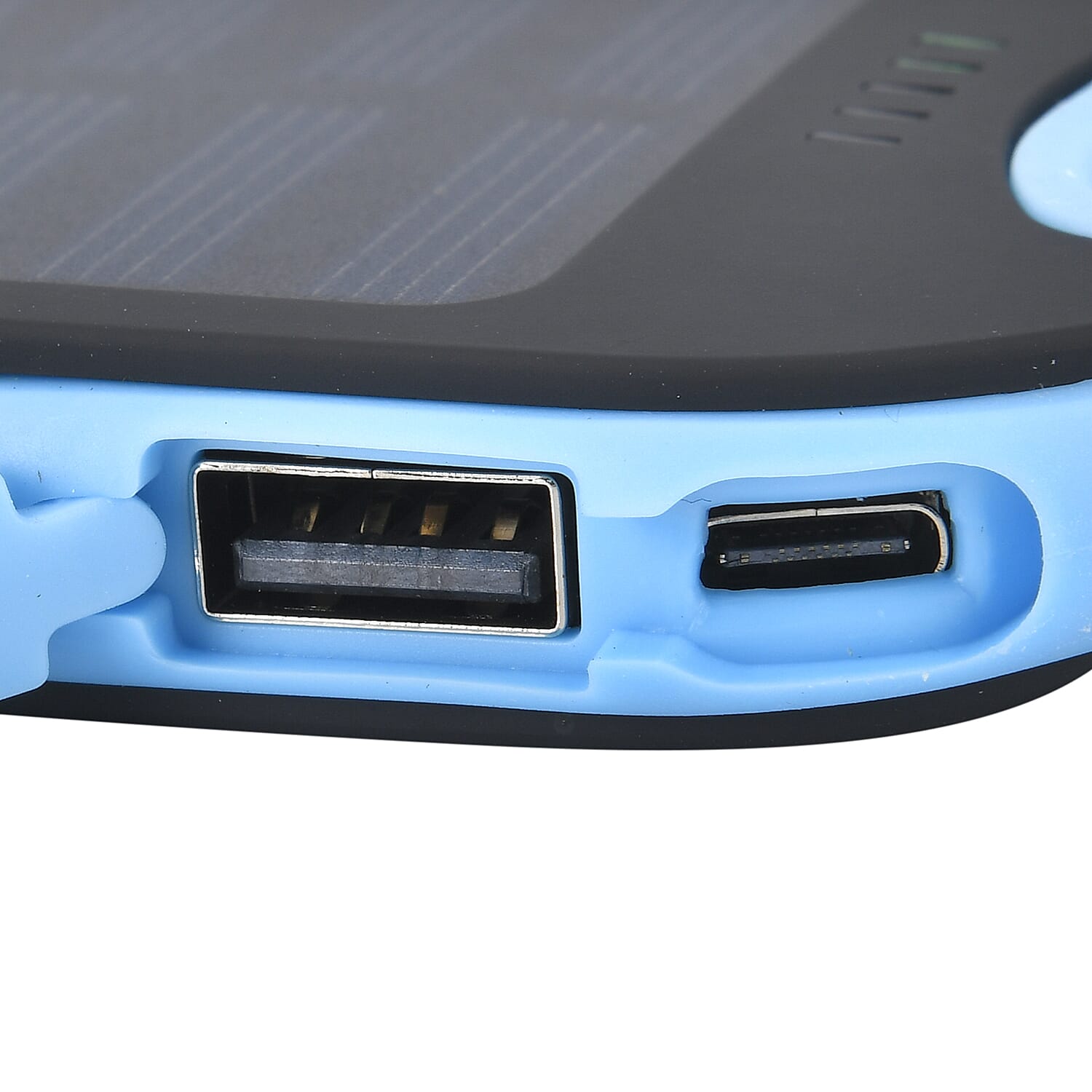 Energy Efficient Solar Charger 5000 mAH Power Bank with charging Cable included- Blue & Black