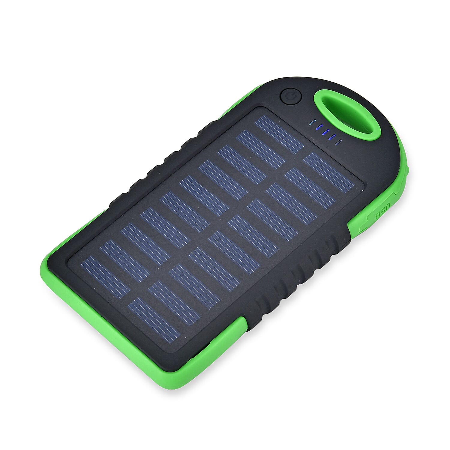 Energy Efficient Solar Charger 5000 mAH Power Bank with charging Cable included- Green & Black