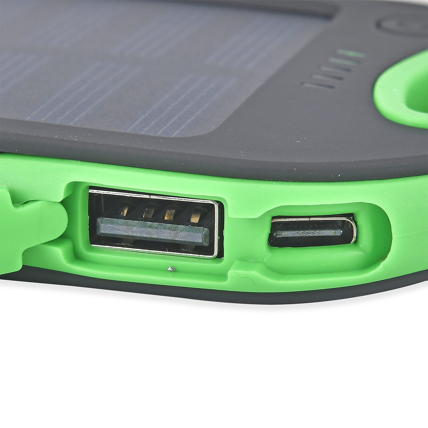 Energy Efficient Solar Charger 5000 mAH Power Bank with charging Cable included- Green & Black