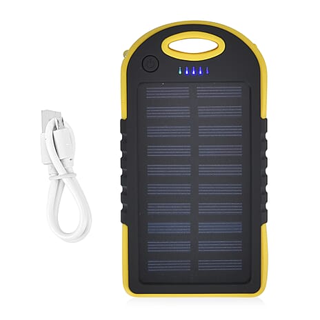 Energy Efficient Charger 5000 mAH Power Bank with charging Cable included - Yellow & Black