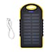 Energy Efficient Solar Charger 5000 mAH Power Bank with charging Cable included- Black & Black