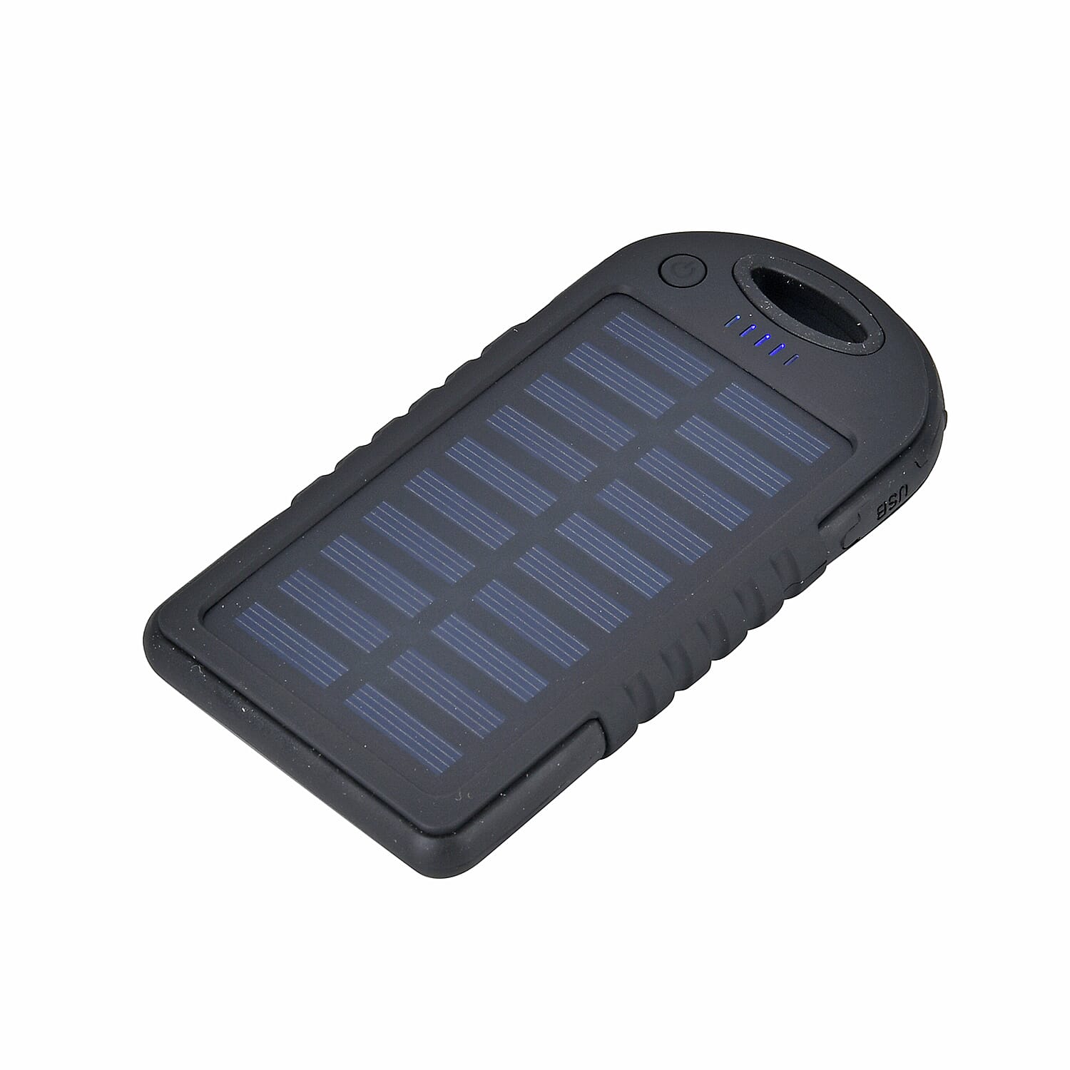 Energy Efficient Solar Charger 5000 mAH Power Bank with charging Cable included- Black & Black