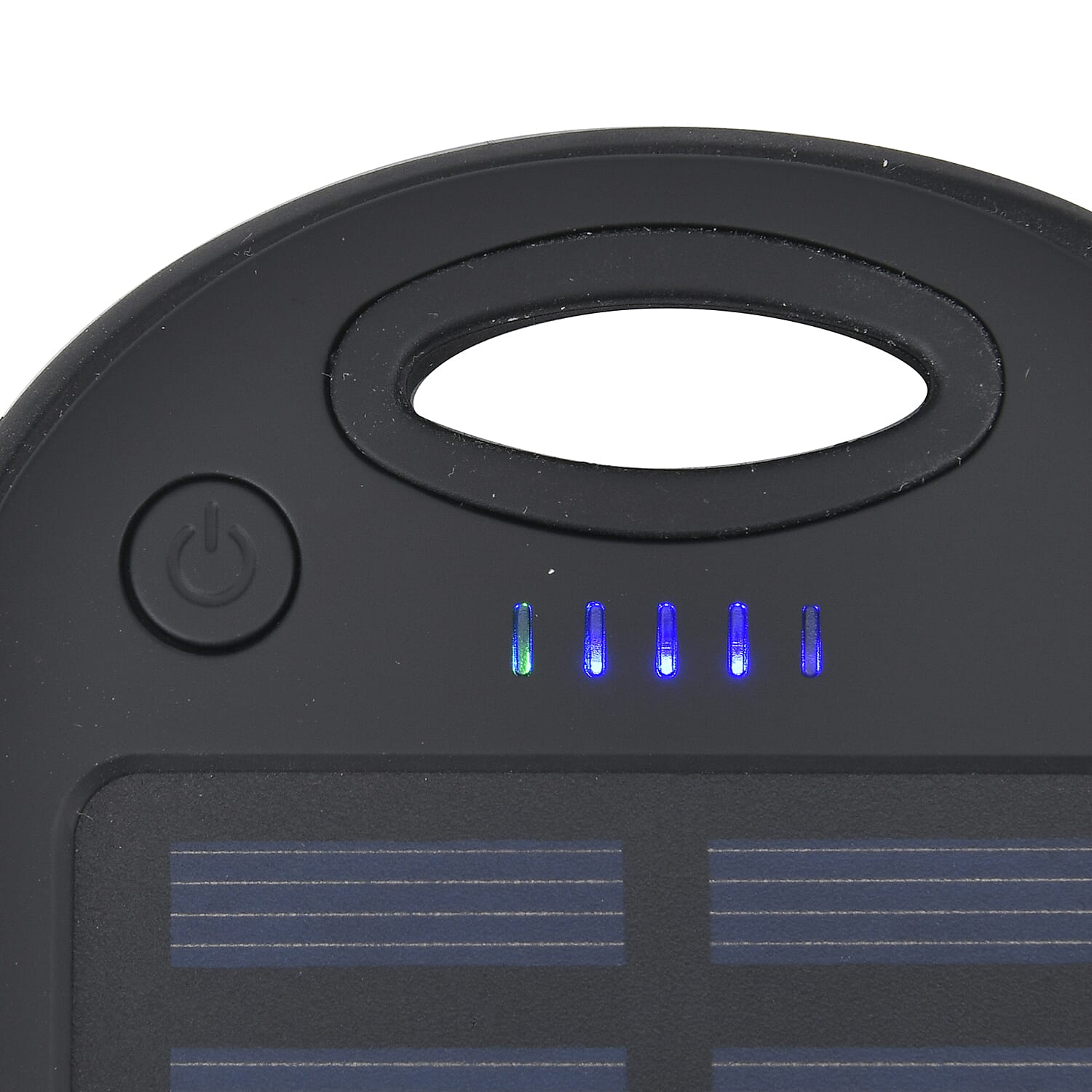 Energy Efficient Solar Charger 5000 mAH Power Bank with charging Cable included- Black & Black