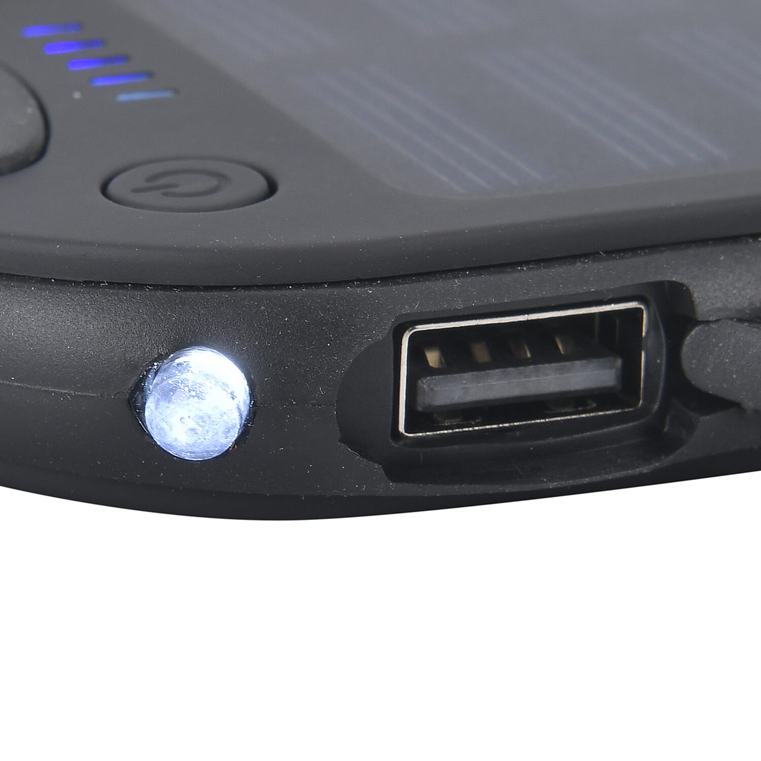 Energy Efficient Solar Charger 5000 mAH Power Bank with charging Cable included- Black & Black