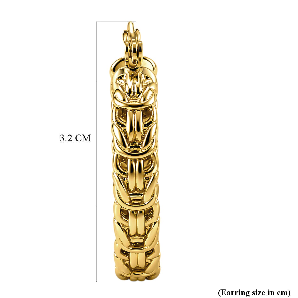 Hoop Earring with Clasp in Yellow Gold Tone