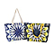 Set of 2 Tie Dye Pattern Tote Bag with Handle Drop - Blue & Yellow