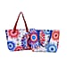 Set of 2 Sea Gull Pattern Tote Bag with Handle Drop - Red & Blue