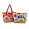 Set of 2 Tie Dye Pattern Tote Bag with Handle Drop - Blue & Yellow