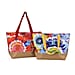 Set of 2 Sea Gull Pattern Tote Bag with Handle Drop - Red & Blue