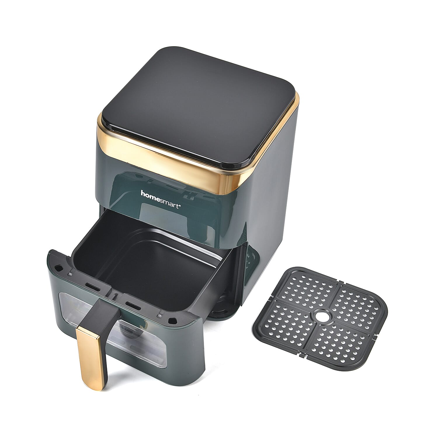 LIQUIDATION DEAL - Homesmart 3.5L Digital Air Fryer - Crisp, Roast, Bake - With Less Oil - 10 Menu Options - Green & Gold