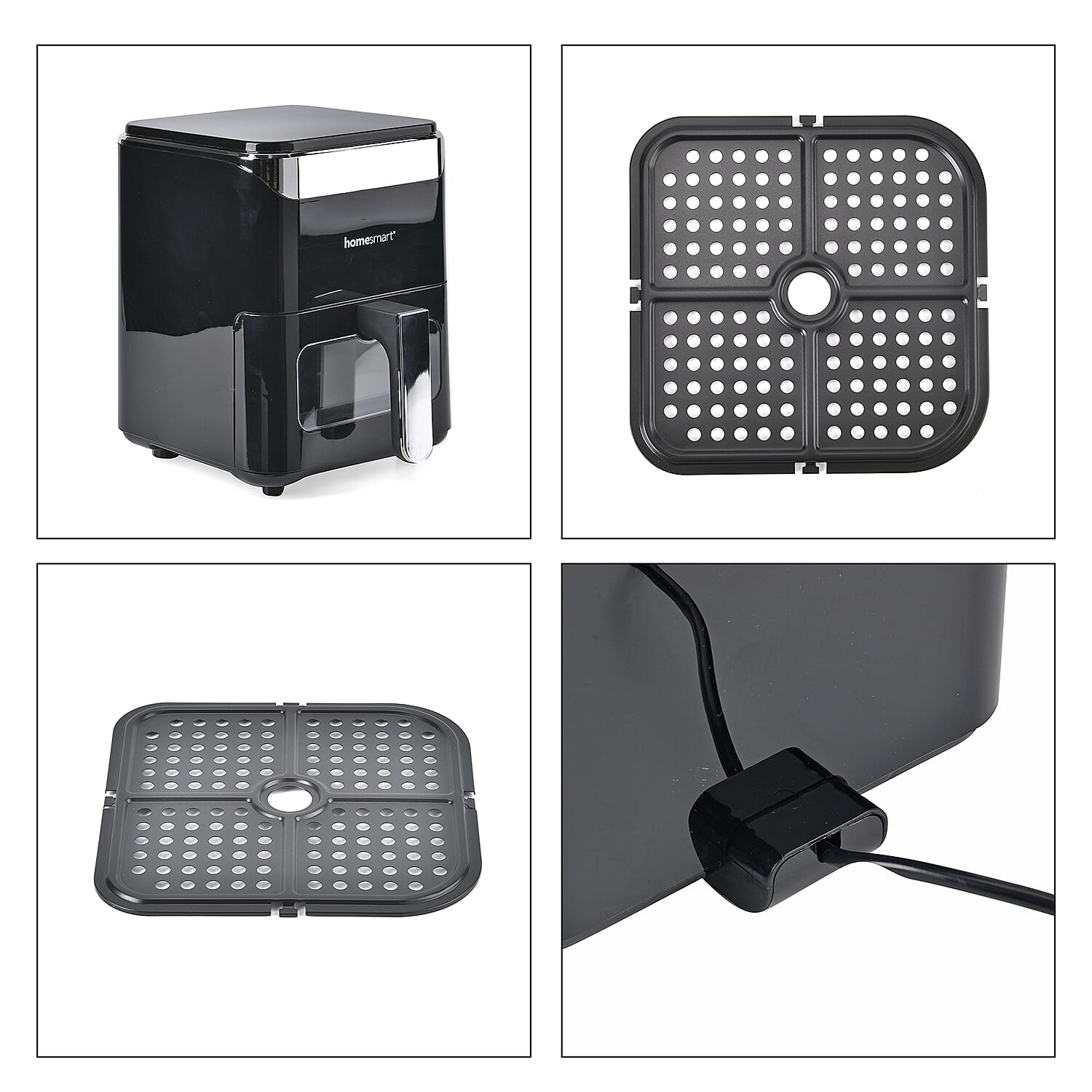 LIQUIDATION DEAL - Homesmart 3.5L Digital Air Fryer - Crisp, Roast, Bake - With Less Oil - 10 Menu Options- Black & Gold