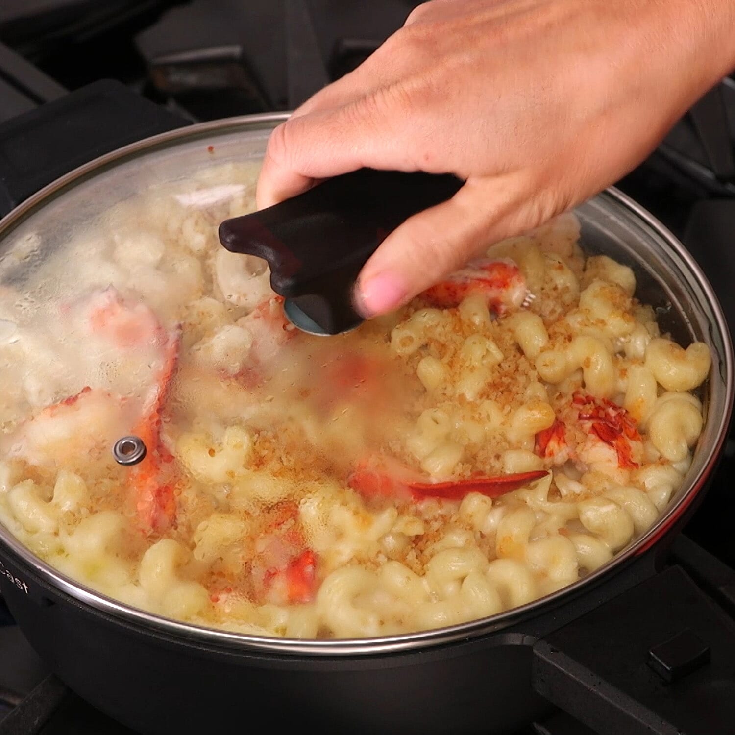 Flavorcast 24cm 7 Piece Grande Set - Die Cast Stackable Cookware - Black