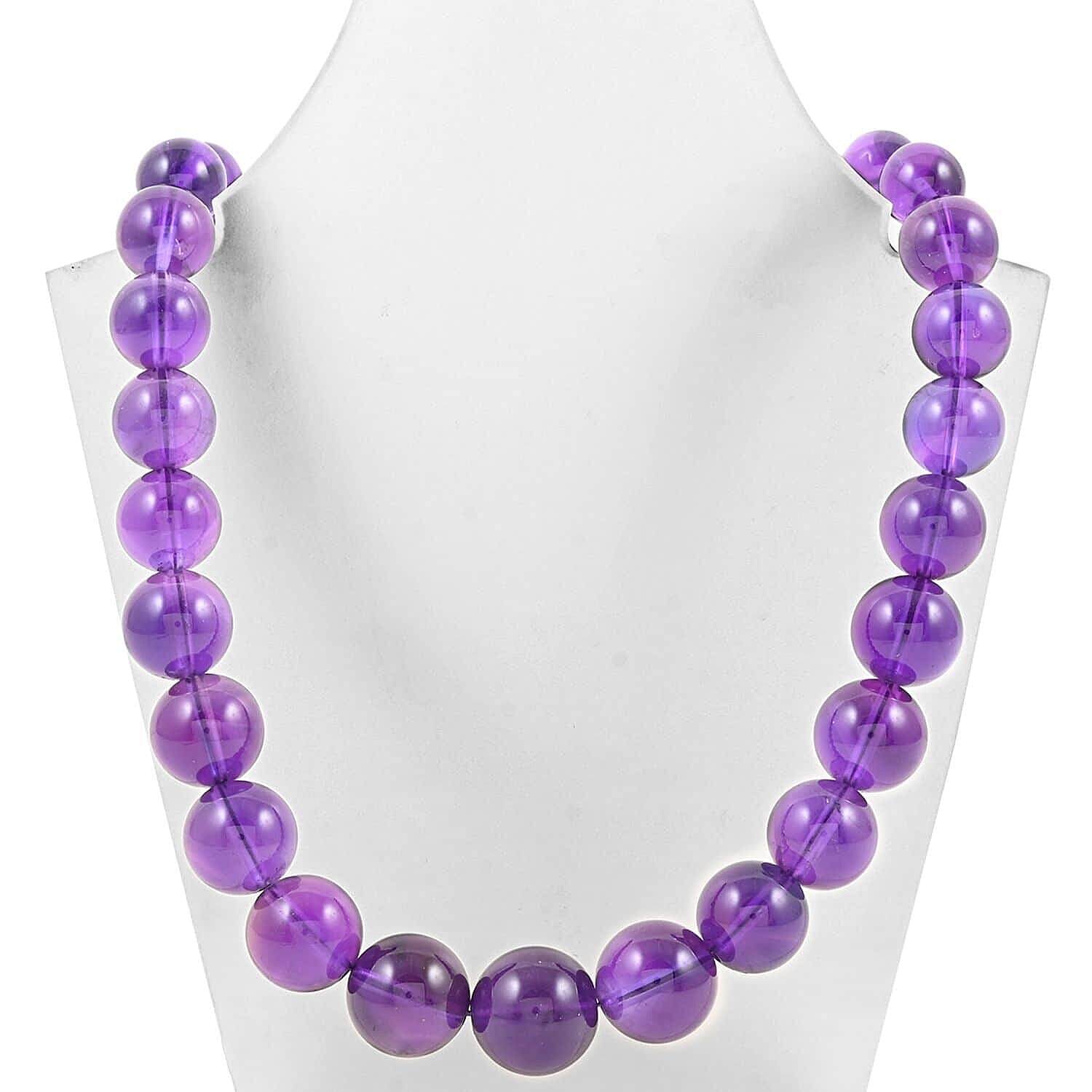 14K Yellow Gold  AAA   African Amethyst  Necklace (Size - 18) 275.00 ct,  Gold Wt. 2.1 Gms  275.000  Ct.