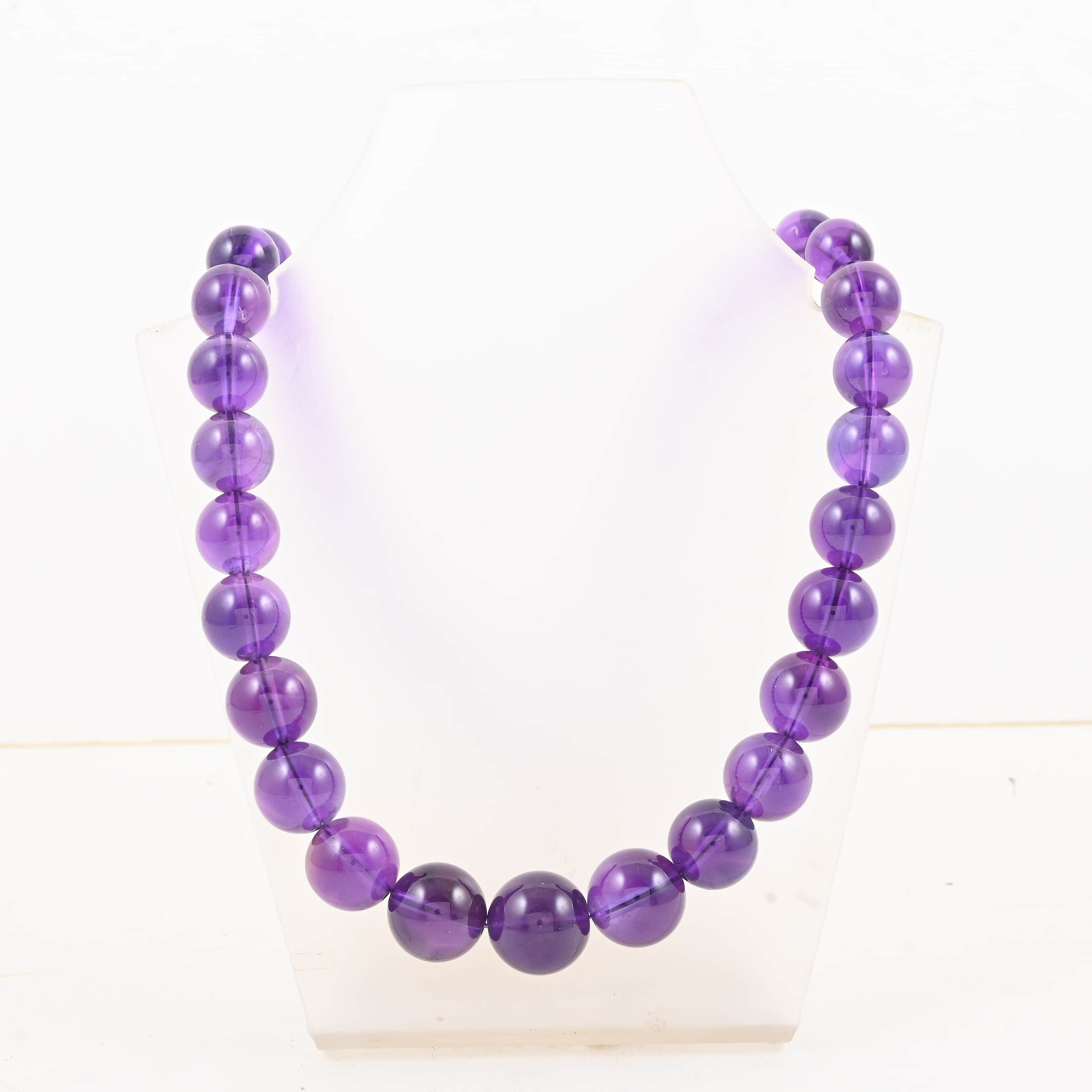 14K Yellow Gold  AAA   African Amethyst  Necklace (Size - 18) 275.00 ct,  Gold Wt. 2.1 Gms  275.000  Ct.