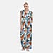  TAMSY Flutter Sleeve Smocked Rose Printed Midi Dress - Black