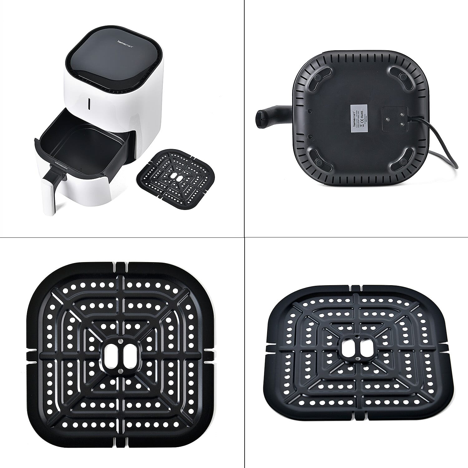 Homesmart Digital Air Fryer (4L,1200W) - Roasts, Bakes and Grills Faster With Less Fat - White