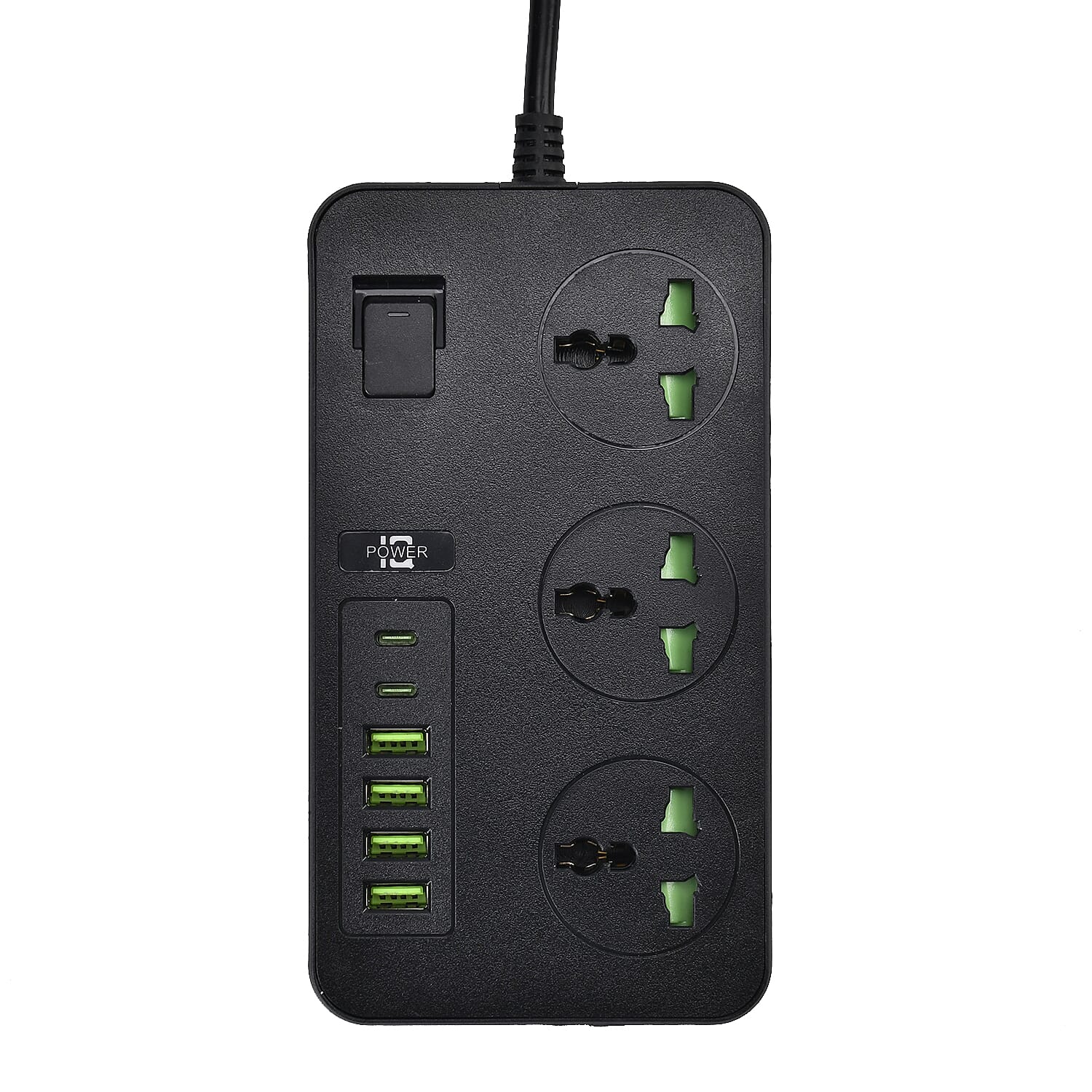 MUST HAVE - Power Plug Strip With Three 3 pin plug sockets, 4 x A-type and 2 x C-type USB Sockets), 3m extension cable