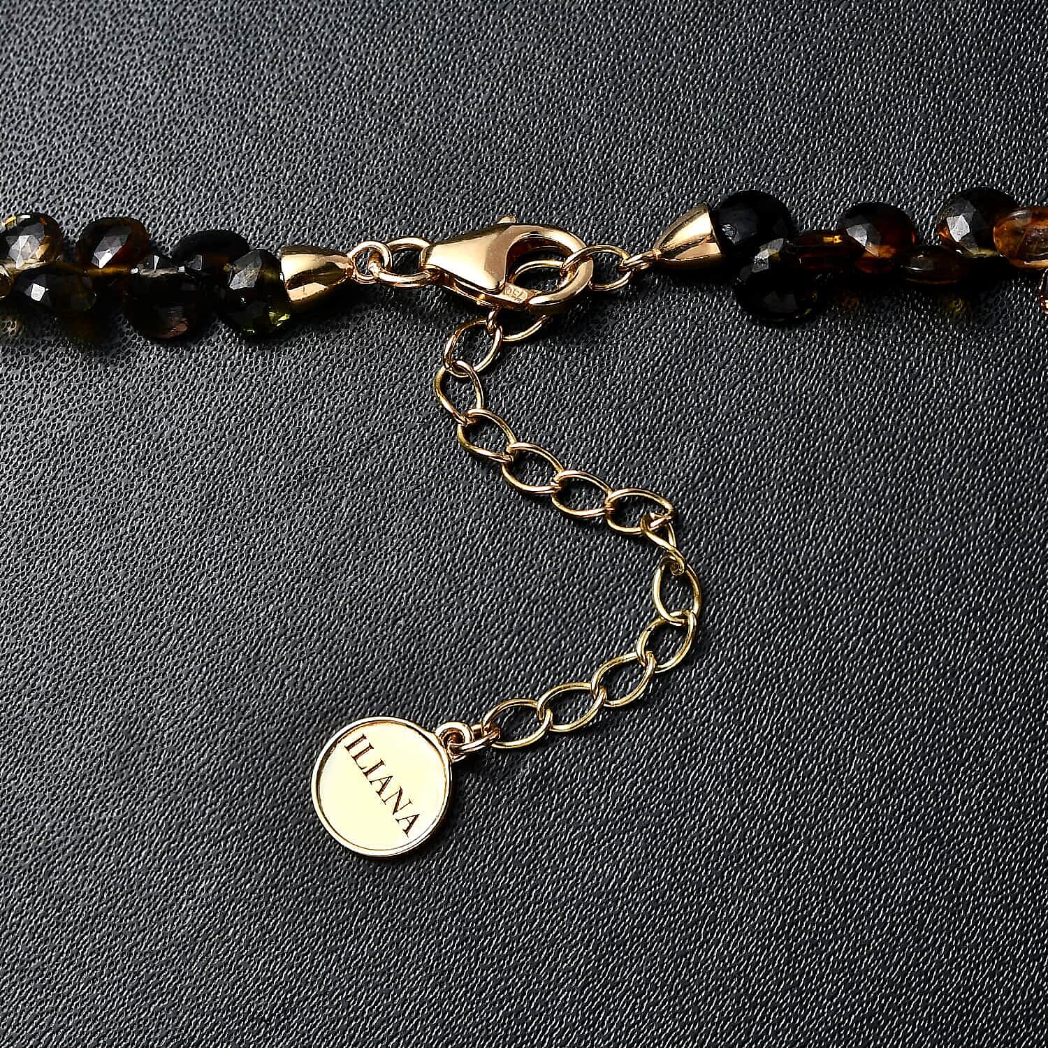 18K Yellow Gold  AAA   Multi-Tourmaline  Necklace (Size - 18) 60.00 ct,  Gold Wt. 2.26 Gms  60.000  Ct.