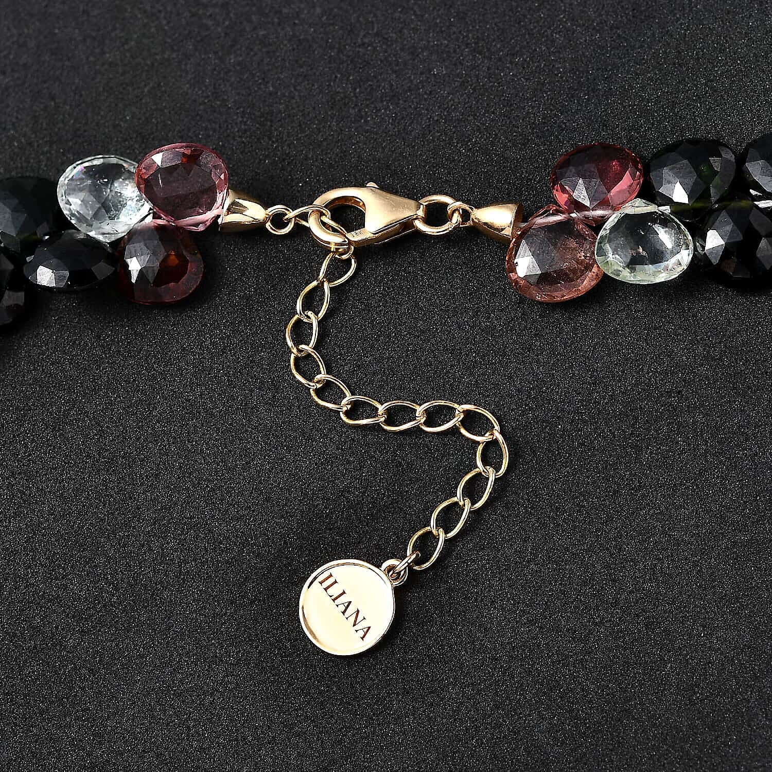 18K Yellow Gold  AAA   Multi-Tourmaline  Necklace (Size - 18) 210.00 ct,  Gold Wt. 2.26 Gms  210.000  Ct.