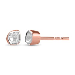 White Diamond Earring in Platinum Overlay Sterling Silver 0.15 ct 0.150 Ct.