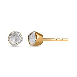 White Diamond Earring in Platinum Overlay Sterling Silver 0.15 ct 0.150 Ct.