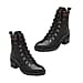 LOTUS - Black Leather & Check-Print Litchfield Ankle Boots - Black