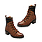 LOTUS - Black Leather & Check-Print Litchfield Ankle Boots - Black