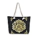 Printed Tote Bag with Metallic Glitter Gold