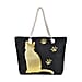 Printed Tote Bag with Metallic Glitter Gold