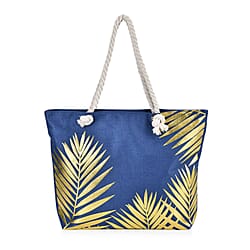 Printed Tote Bag with Metallic Glitter Gold