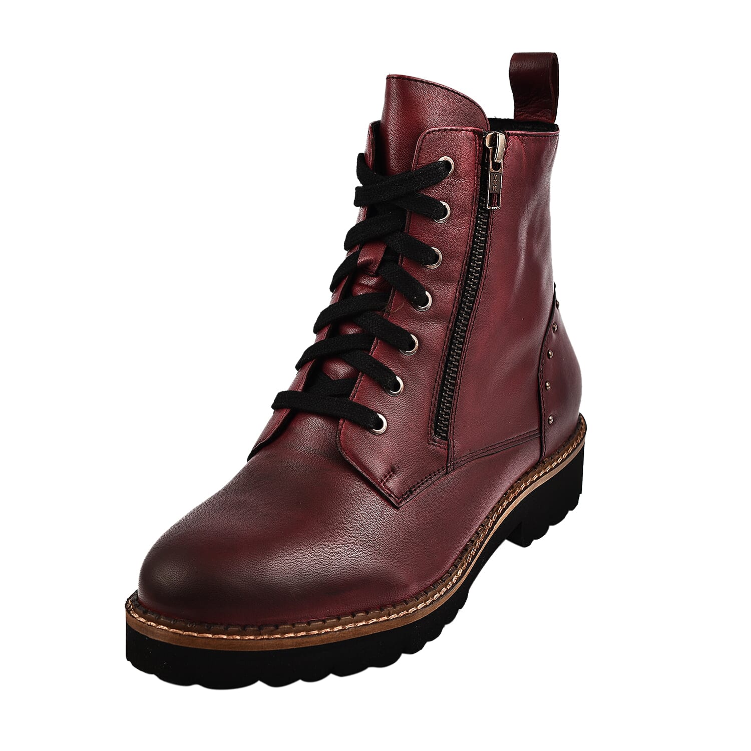 LOTUS - Dark Red Leather Braxton Ankle Boots - Dark Red