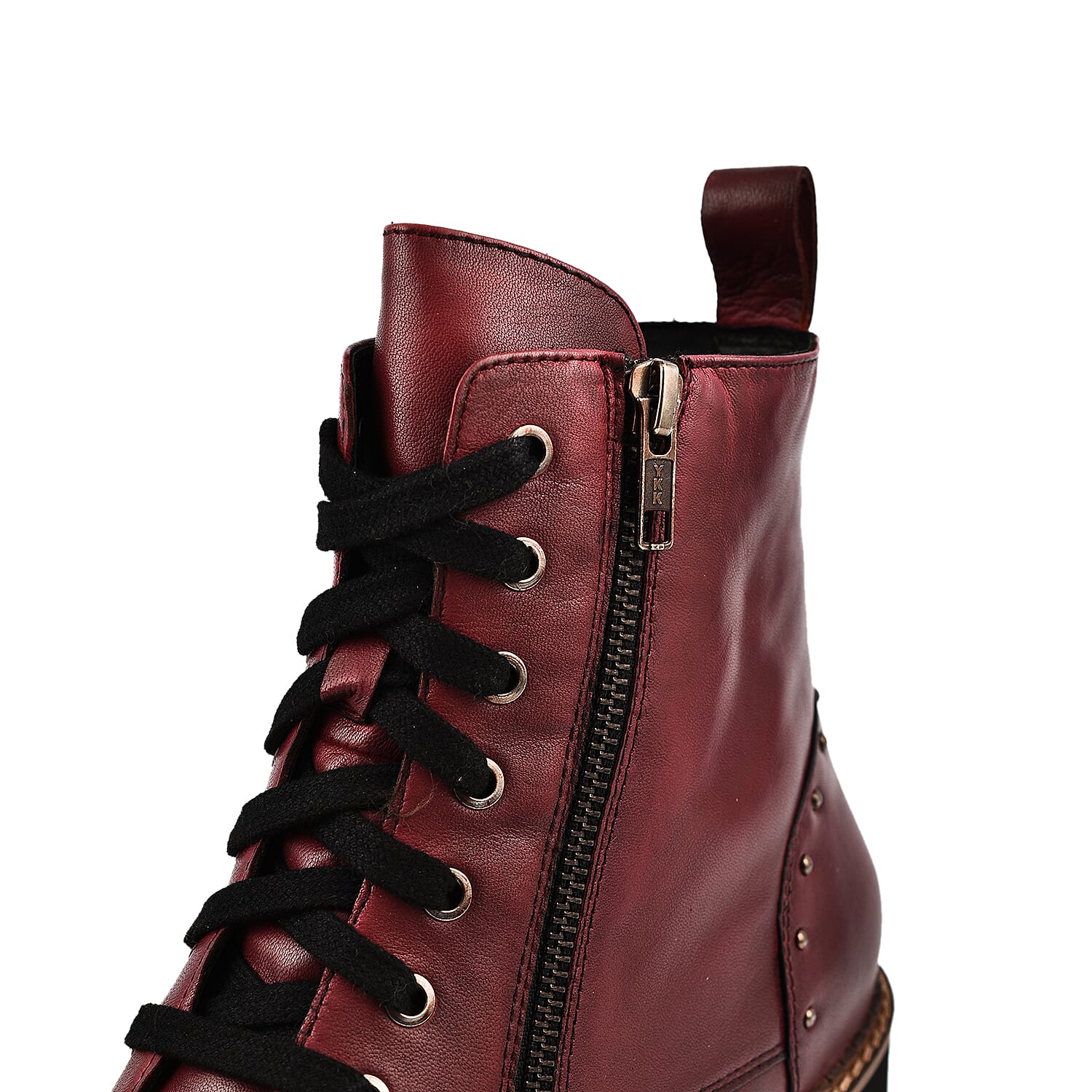 LOTUS - Dark Red Leather Braxton Ankle Boots - Dark Red