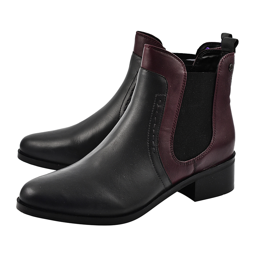 LOTUS - Leather Murphy Pull-On Ankle Boots (Size 3) - Grey & BORDO
