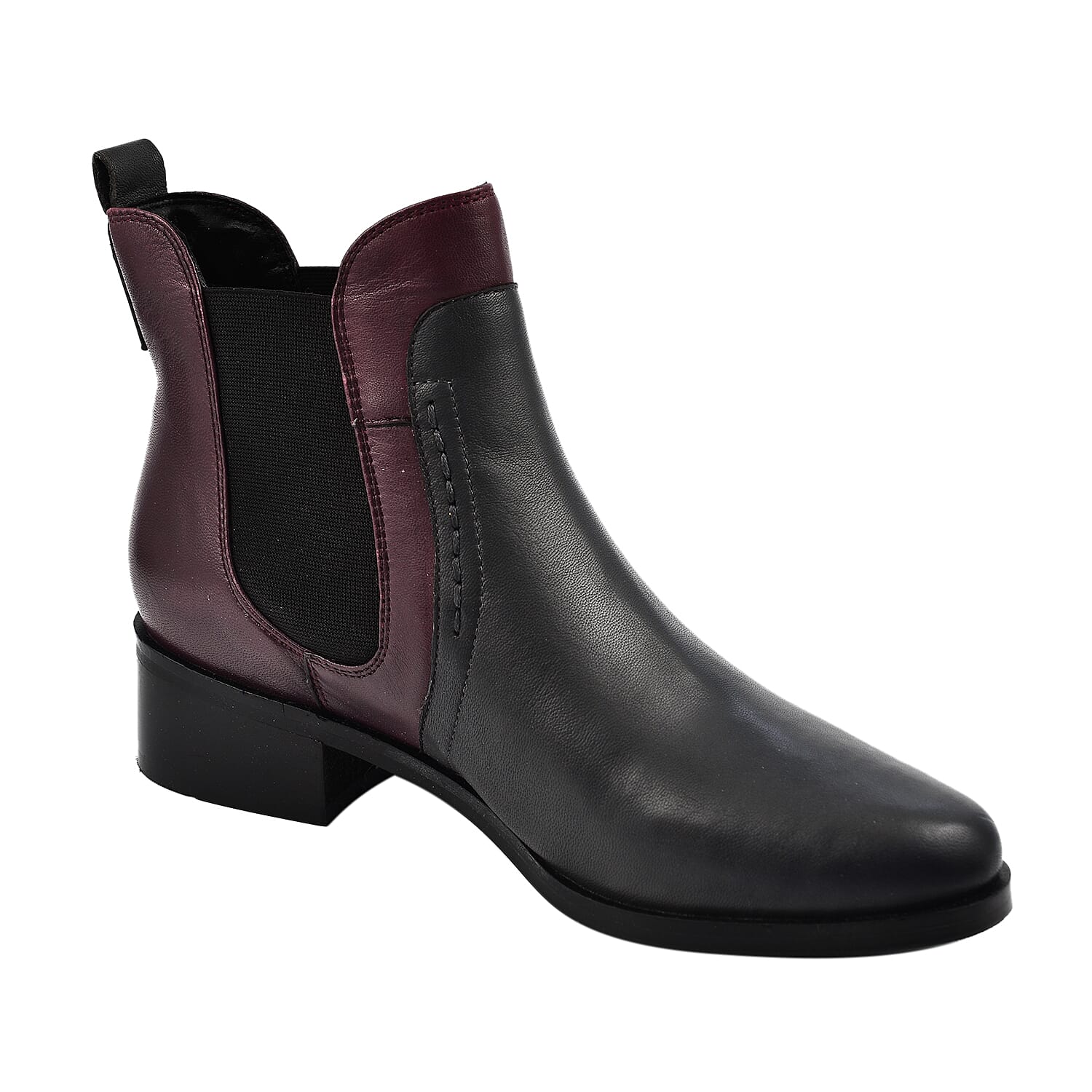 LOTUS - Leather Murphy Pull-On Ankle Boots (Size 3) - Grey & BORDO