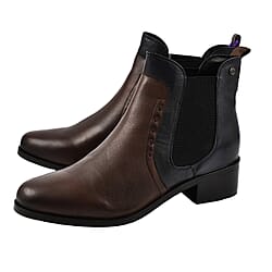 LOTUS - Leather Murphy Pull-On Ankle Boots - Grey and BORDO