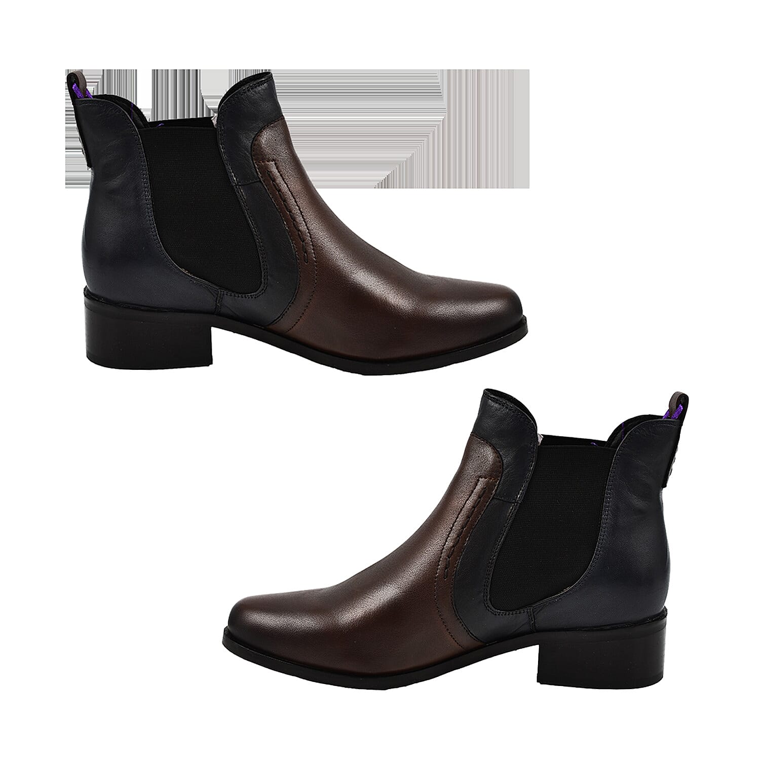 LOTUS - Leather Murphy Pull-On Ankle Boots - Grey and BORDO