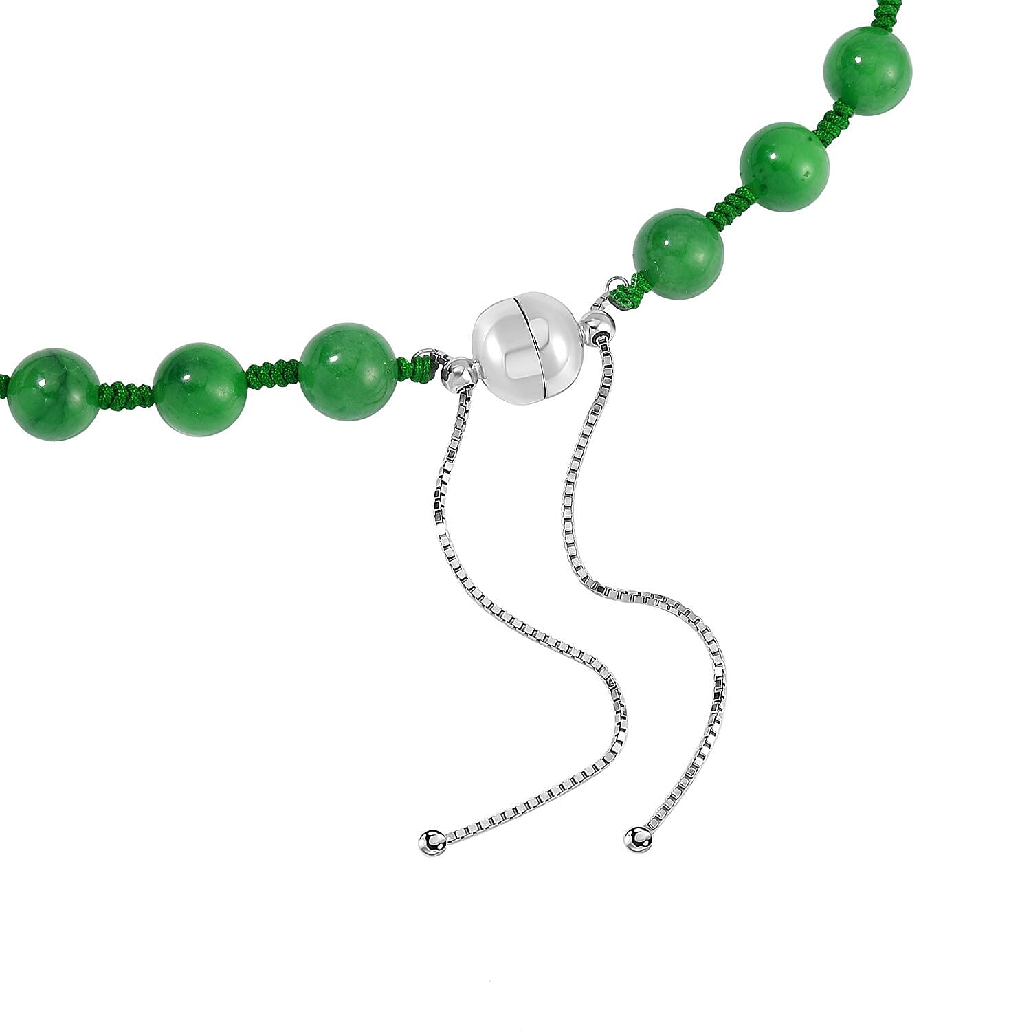 Extremely Rare Green Jade Carved Dragon Necklace (Size - 18) in Rhodium Overlay Sterling Silver 411.00 Ct.