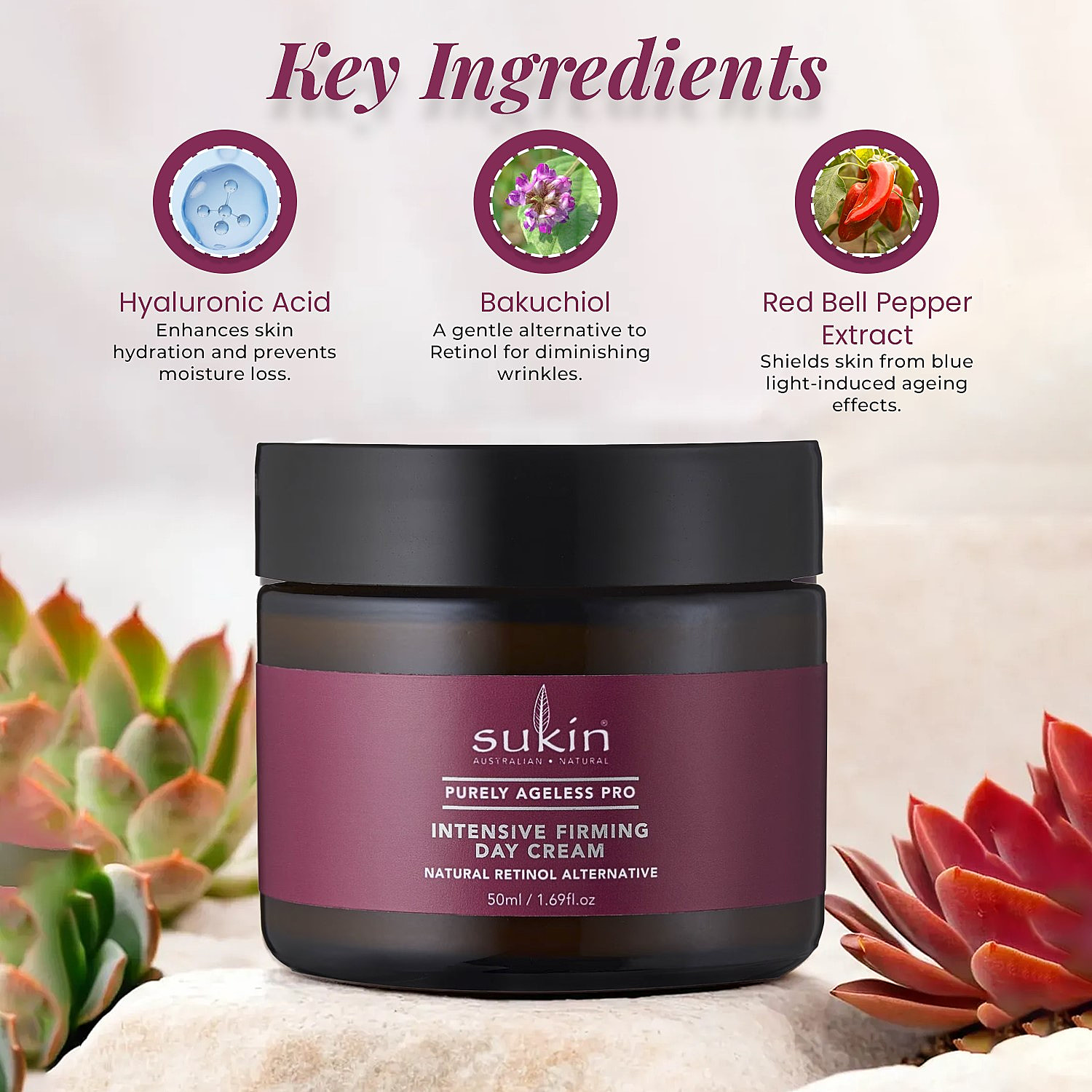 Sukin- Purely Ageless PRO Intensive Firming Day Cream 50ml Jar 