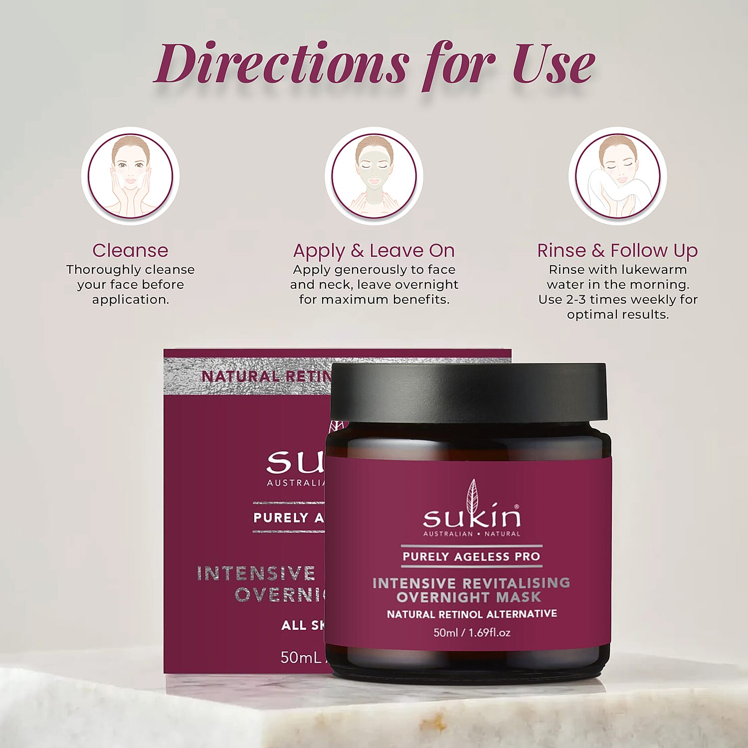 Sukin -Purely Ageless PRO Intensive Revitalising Overnight Mask 50ml Sukin -Purely Ageless PRO Intensive Revitalising Overnight Mask 50ml