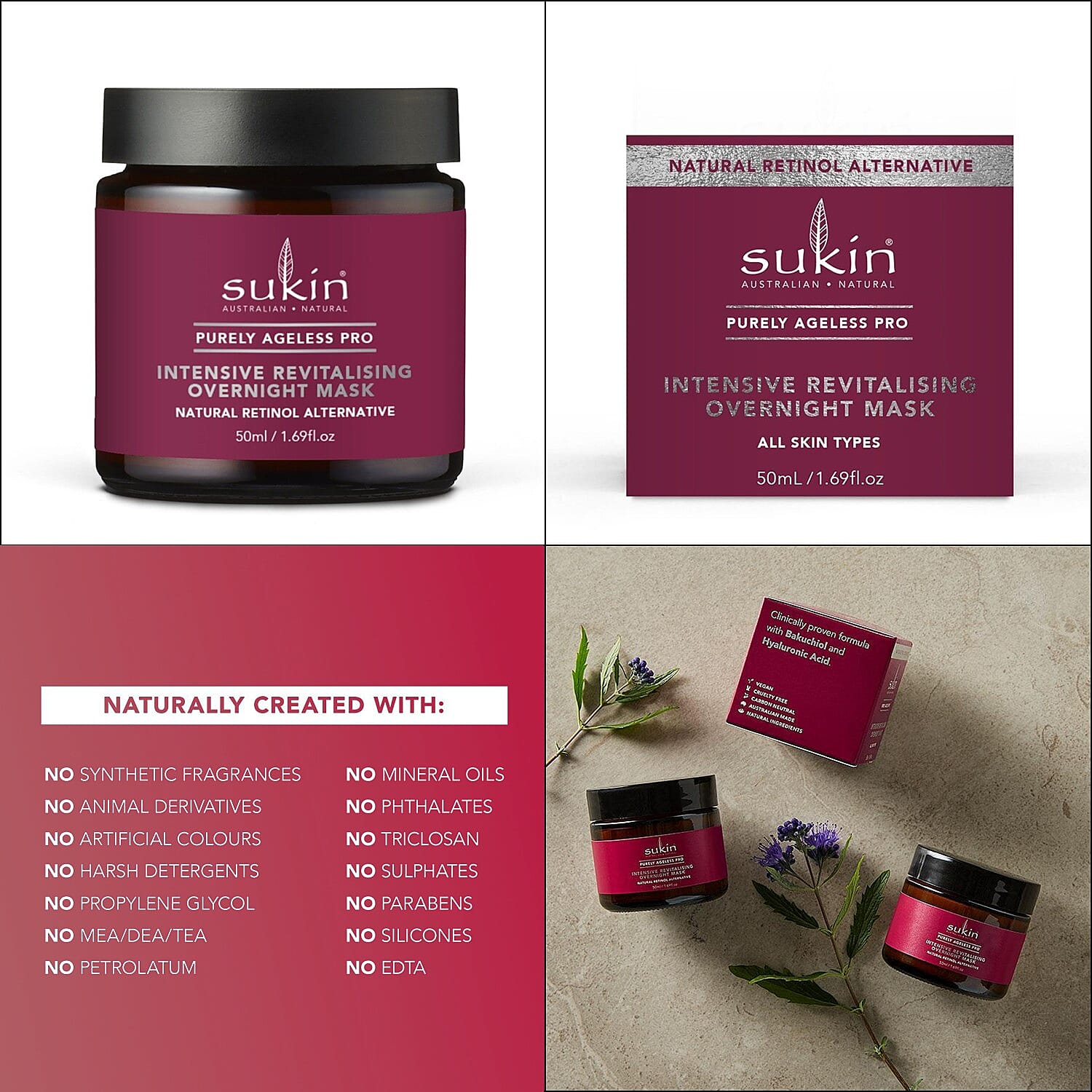 Sukin -Purely Ageless PRO Intensive Revitalising Overnight Mask 50ml Sukin -Purely Ageless PRO Intensive Revitalising Overnight Mask 50ml