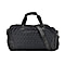 Travel Duffle Bag with Quilted Leaves Pattern - Black