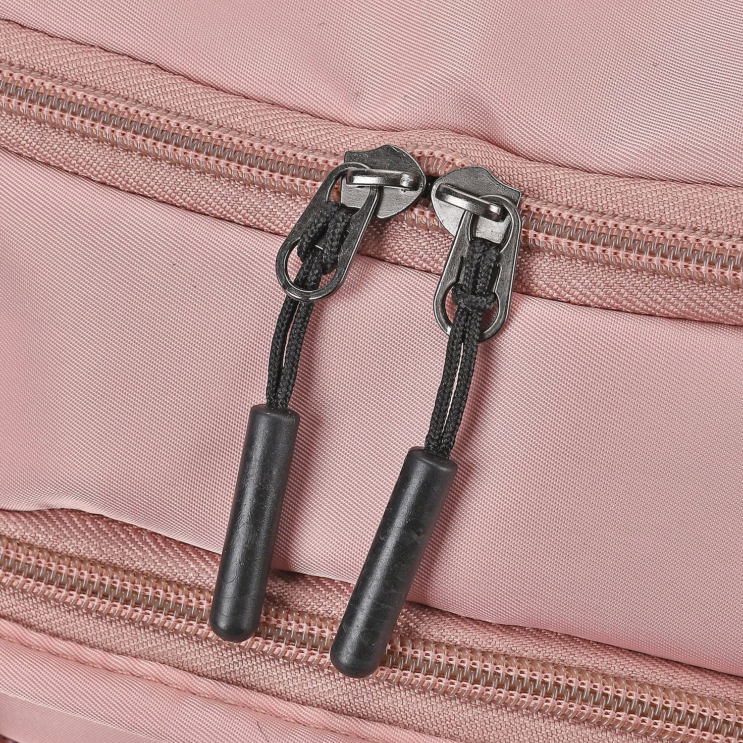 Travel Duffle Bag with Quilted Leaves Pattern - Pink