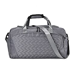 Travel Duffle Bag with Quilted Leaves Pattern - Purple