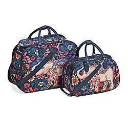 Set of 2 Duffle Bags with Shoulder Straps and Rolling Wheel