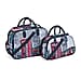 Set of 2 Duffle Bags with Shoulder Straps and Rolling Wheel