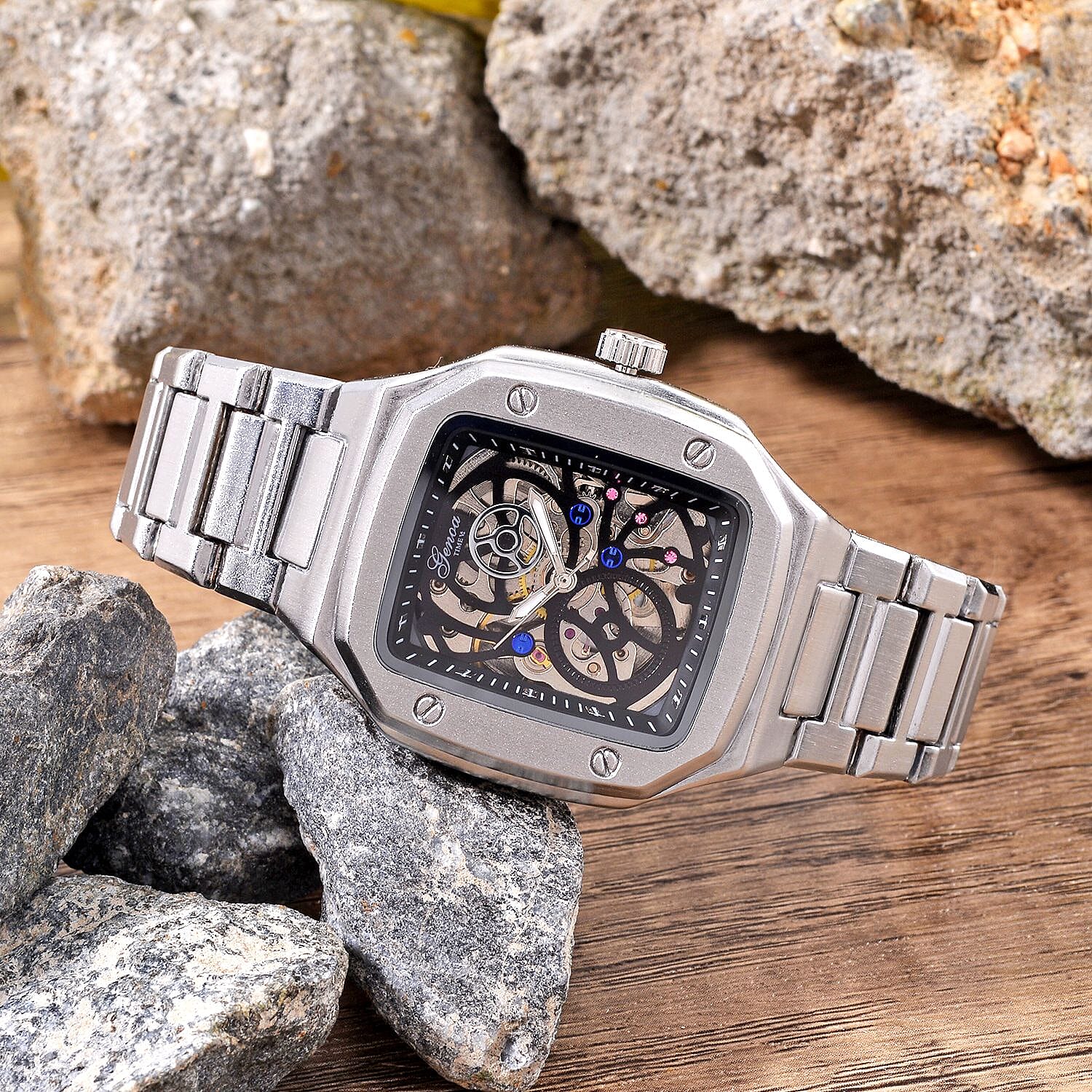 Limited Edition - GENOA Time V2 Automatic Skeleton Watch in - Silver