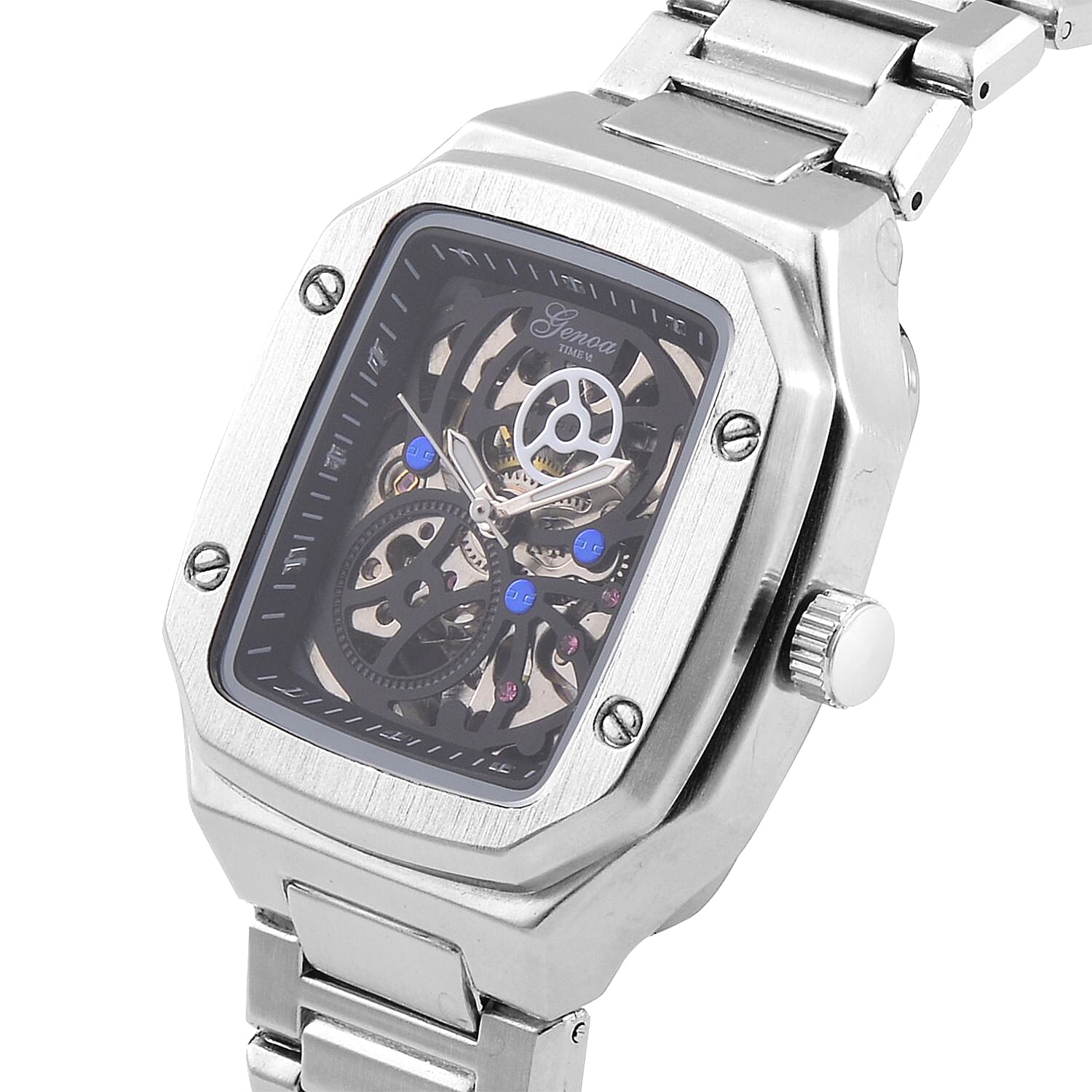 Limited Edition - GENOA Time V2 Automatic Skeleton Watch in - Silver