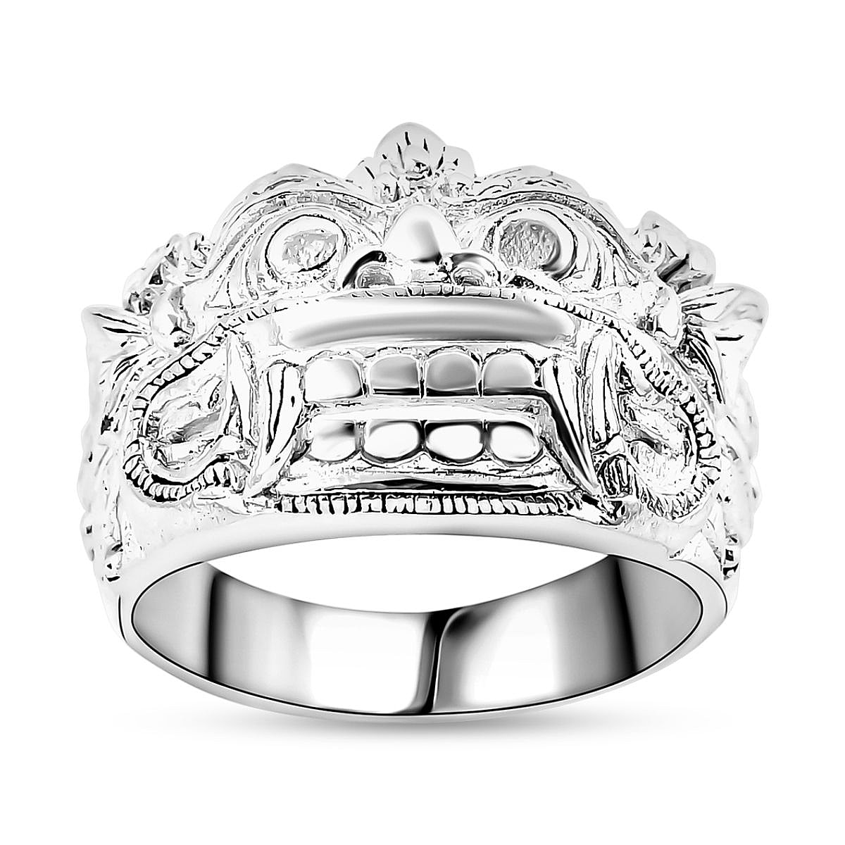 Royal Bali Collection - Sterling Silver Barong Ring, Silver Wt. 9.80 Gms